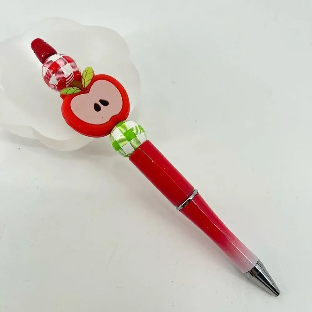 Apple teacher fall pen handmade NEW red white green